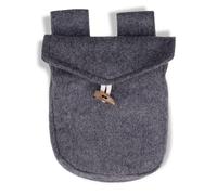 HEMAD Sac médiéval en feutre de laine Bouton corne Modèle : Widia, gris