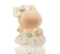 Hemaisu Ensemble de vêtements 3 pièces 14 à 17 cm avec accessoires | Robe blanche, pince à nœud et sac en C (sans poupée) Compatible avec Pop Mart The Monsters La Bubu