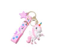 Hemasa Adorable petit porte-clés licorne arc-en-ciel pour voiture/sac, petit cadeau, Rouge, 27/30