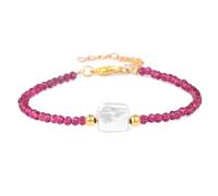 Hemasa Bracelet de perles en pierre naturelle, spinelle et obsidienne avec breloque tête de chat dorée, taille universelle, Universal, Métal, Agate