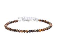 Hemasa Bracelet de perles en pierre naturelle, spinelle et obsidienne avec breloque tête de chat dorée, taille universelle, Universal, Métal, Agate
