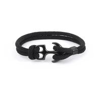 Hemasa Bracelet de survie nautique double brin ancre pour homme/femme, 21Cm, Métal, Agate