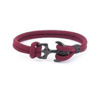 Hemasa Bracelet de survie nautique double brin ancre pour homme/femme, 21Cm, Métal, Agate
