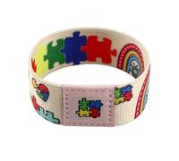 Hemasa Bracelet puzzle de sensibilisation à l'autisme pour homme et femme Bracelet de sport élastique, Stretch, Métal, Agate