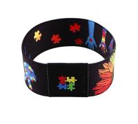 Hemasa Bracelet puzzle de sensibilisation à l'autisme pour homme et femme Bracelet de sport élastique, Stretch, Métal, Agate