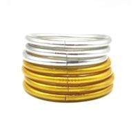 Hemasa Lot de 7 bracelets bouddhistes mantra thaïlandais en gelée, 52MM, Métal, Agate