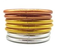 Hemasa Lot de 7 bracelets bouddhistes mantra thaïlandais en gelée, 57MM, Métal, Agate