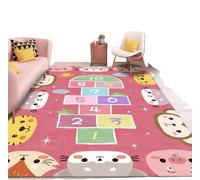 Hemasa Tapis de marelle de dessin animé rose antidérapant pour chambre d'enfant, table d'étude et de chaise, tapis de sol pour jardin d'enfants (40 x 60 cm)