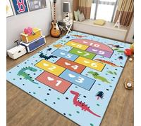 Hemasa Tapis marelle bleu antidérapant pour chambre d'enfant, table et chaise, jardin d'enfants, tapis de sol pour jeux d'enfants (40 x 60 cm)