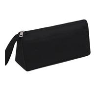 Hemasa Trousse à crayons de grande capacité - Portable - Oxford - Double couche - Pour enfants, Noir , Forme carrée