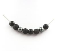 Hématite + Lave + Onyx noir mat + Obsidienne noire 8 mm Collier de perles