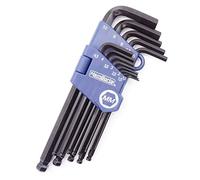 HemBorta® Clés Allen Longues Jeu en Métrique avec 13 Clés Hexagonales 1,27 à 10mm Métrique Clés Males Six Pans avec à Tête Sphérique