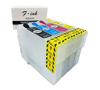 Hemei 27XL Lot de 4 cartouches d'encre vides rechargeables pour imprimantes WF-3620DWF / WF-3640DTWF / WF-7110DTW / WF-7610DWF / WF-7620DTWF