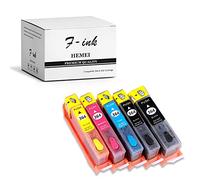 Hemei 364 Lot de 5 cartouches d'encre rechargeables pour encre HP 364 pour imprimantes HP Photosmart 7510 B8550 C5324 C5380 C6324 C6380 D5460 C309a C309n C310a C410b C510a