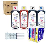 HEMEI Cartouche d'encre rechargeable compatible avec T0715 ou T071, cartouche d'encre rechargeable et 4 flacons de 100 ml de remplacement pour T0711 Noir T0712 Cyan T0713 Magenta T0714 Jaune, avec