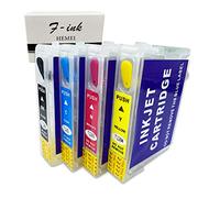 HEMEI Rechargeable d'encre Cartouche de Rechange pour Epson T1285 (T1281, T1282, T1283, T1284) d'encre, Le Travail avec Stylus S22 SX125 SX130 SX235W SX420W SX440W SX430W SX425W SX435W SX438 SX445W