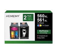 HEMEINY 560XL 561XL Cartouches d'encre rechargeables compatibles avec imprimante Canon PIXMA TS5350 TS5351 TS7450 TS7451 TS5352 TS5353 TS5351a TS7450a