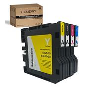 HEMEINY Cartouches d'encre par sublimation compatibles avec imprimante Sawgrass Virtuoso SG500 SG1000, 4 couleurs (noir, cyan, magenta, jaune) (version A)