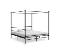 vidaXL Cadre de lit à baldaquin 325066 – métal noir 120x200 cm – double adulte