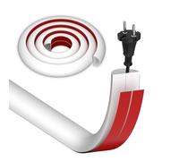 HEMENTEC Cache Cable Sol Bois, 1mx15mm Petit Canal de câble Flexible, Goulotte Passe Câble Sol PVC, Passe Cable Sol Cache Fil Électrique Sol Auto-Adhésif pour Bureau Maison entrepôt Concert, Blanc