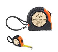 HEMENTEC Mètre Ruban en Bois Papi, Cadeau Grand-Père Original, Mètre Rétractable 3 Mètres, Personnalisé Outil de Mesure Idée Cadeau Anniversaire Fête des Grands-Pères Cadeaux Saint-Joseph pour Papy