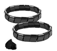 Hemios Bracelet en hématite pour homme, pierre noire polie de haute qualité, 8 mm de large, convient aux poignets de 19,1 à 21,6 cm, General, Hématite, Pas de gemme