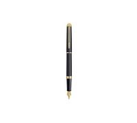 Waterman Stylo plume Hémisphère Noir mat Plume fine Attributs or fin 23K Coffret cadeau