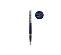 Waterman Hémisphère Stylo plume | Laqué gris métallique et bleu | Capuchon biseauté | Plume fine en acier inoxydable | Encre bleue | Écrin