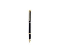 Waterman Hémisphère Stylo Plume Pointe Fine Laque Noir Attributs Dorés
