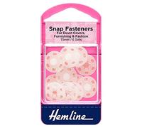 Hemline H424 | Plastique Transparent Rond à coudre Boutons pression | 15 mm | ensemble de 6.