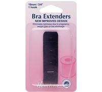 Hemline Bra Back Extender Extension de Soutien-Gorge, Noir, 19mm Femme