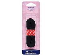 Hemline Élastique tressé à Usage général - 6 mm x 5 m - Noir - Élastique en Polyester Durable pour Couture, Maillots de Bain et Moulage, Solide et résistant