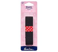 Elastique tresse plate 25 mm noir (1 mètre environ) NOIR