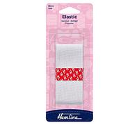 Hemline Élastique tricoté à Usage général - 40 mm x 1 m - Blanc - pour vêtements de Sport, survêtements et vêtements - Élastique en Polyester Doux et Extensible pour Une Utilisation Polyvalente et