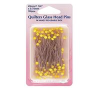 Hemline Épingles à tête en verre en acier plaqué nickel h703.100 Quilting | 45 mm Boîte de 100