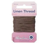 Hemline Fil de lin solide pour couture et réparation de toile, tapisserie, sellerie et tissus lourds - Couleur marron - 1 x 10 m