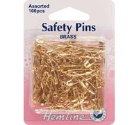 Hemline H419.99.100/laiton & trempé durci Lot d'épingles à nourrice/100pk