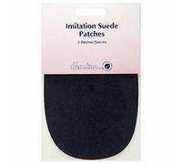Hemline Imitation Daim Patchs - Marine