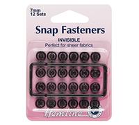 Hemline Invisible Boutons Pression De Fermeture Transparent 7mm À Coudre Gamme Complète - Noir