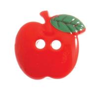Hemline Lot de 3 boutons en forme de pomme Rouge 15 mm