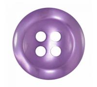 Hemline Lot de 4 boutons ronds translucides Violet 18 mm