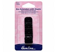 Hemline Rallonges de soutien-gorge 1 crochet Noir 19 mm