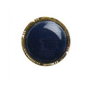 Hemline rond Bouton de couleur unie avec bords métalliques - 15 mm - Bleu Marine (4)