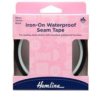 Hemline Ruban thermocollant étanche 10 m x 20 mm Noir