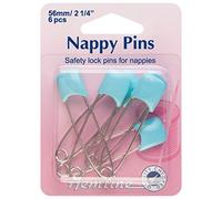 Hemline Safety Lock Nappy Pins 56mm 6pcs - Blue
