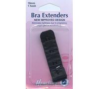 Hemline Bra Back Extender Extension de Soutien-Gorge, Noir, 19mm Femme
