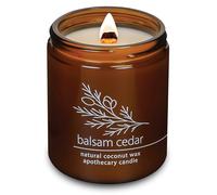 Hemlock Park Bougie à mèche en bois craquelée fabriquée à la main avec de la cire de noix de coco naturelle (standard 226,8 g, cèdre baumier)