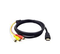Hemlosk Câble HDMI vers 1,5 m, 3 Cinch AV Jaune Rouge Blanc | Unidirectionnel sans Puce ni Convertisseur Actif, pour Appareils HDMI Compatibles avec Sortie AV, Pas vers HDMI