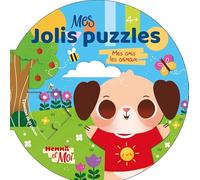 Hemma et Moi - Mes jolis puzzles - Mes amis les animaux - 5 Puzzles ronds - 10 pièces - Dès 4 ans