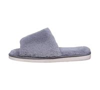 HEMNACU Chaussons de maison pour femme à mémoire de forme en mousse pour maison et chambre à coucher en peluche confortables doublées de cuir synthétique Sandales coulissantes pour rester à la maison